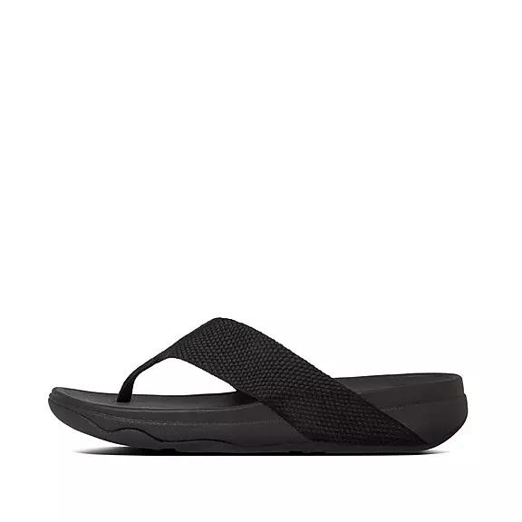 FitFlop Women's SURFA Toe Post Sandals - Black (IYDAS-0726)